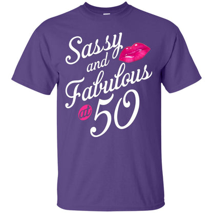 50th Birthday T-shirt Sassy And Fabulous At 50 Purple