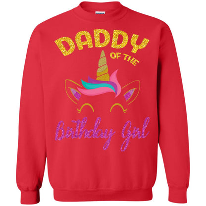 Daddy Mommy Of The Unicorn Birthday Girl T-shirt Red