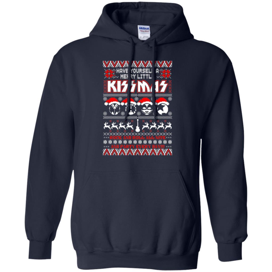 Christmas T-shirt Have Yourself A Merry Little Kissmas Navy