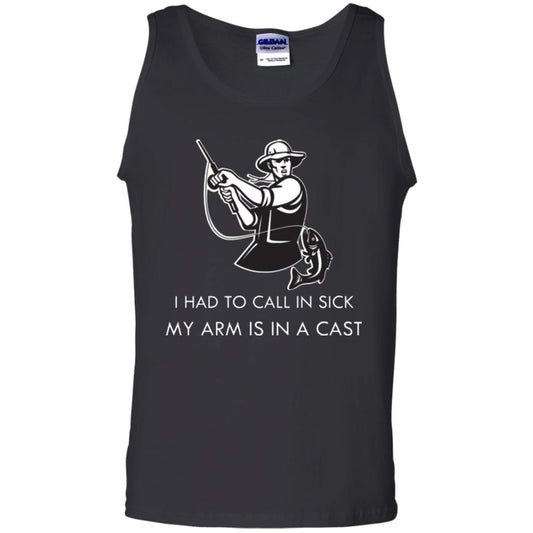 Fisherman T-shirt I Had To Call In Sick My Arm Is In A Cast Black