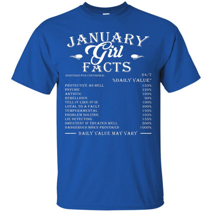 January Girl Facts Facts T-shirt Royal