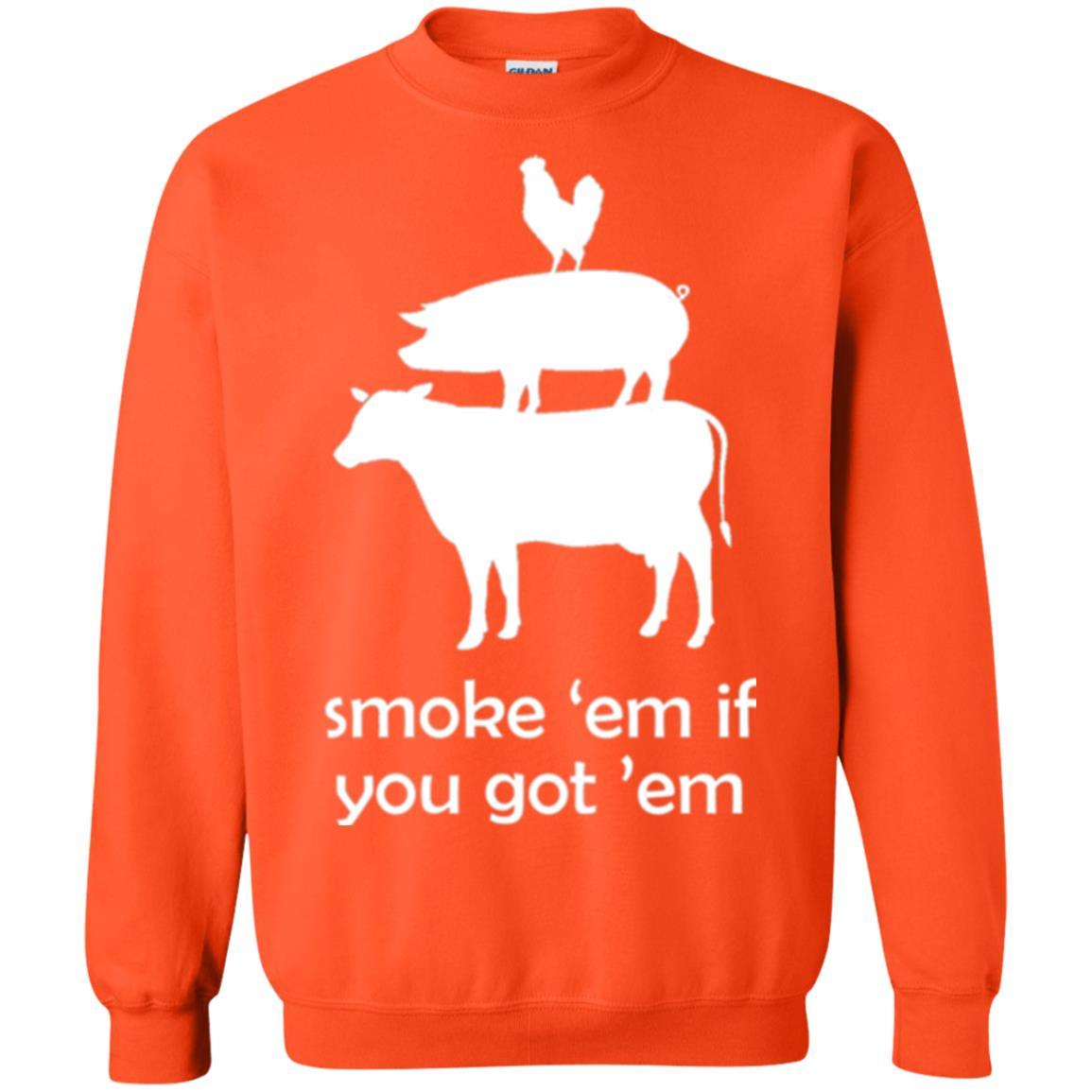Funny Bbq T-shirt Smoke 'em If You Got 'em Orange