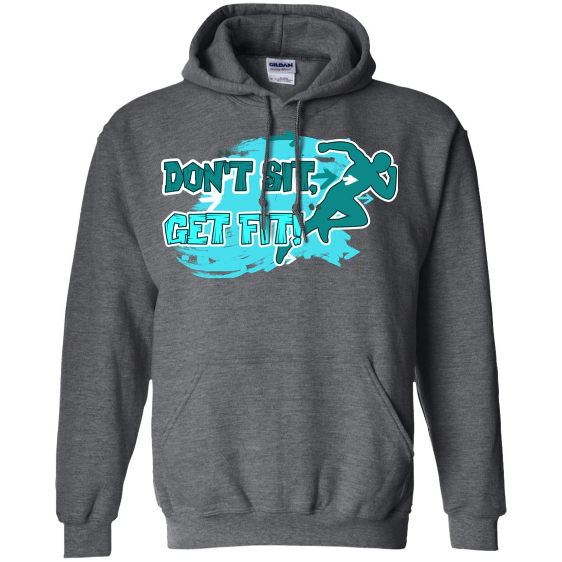 Dont Sit Get Fit Runner Shirt Dark Heather