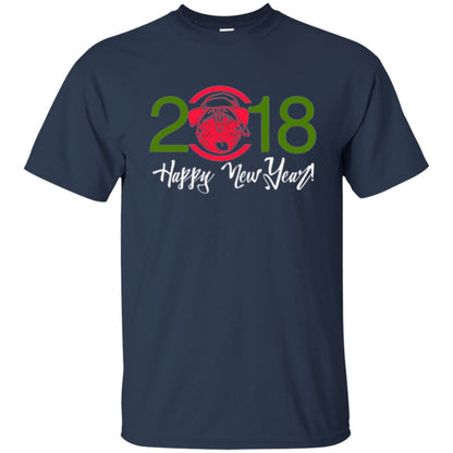 Dog Lovers T-shirt Happy New Year 2018 Navy