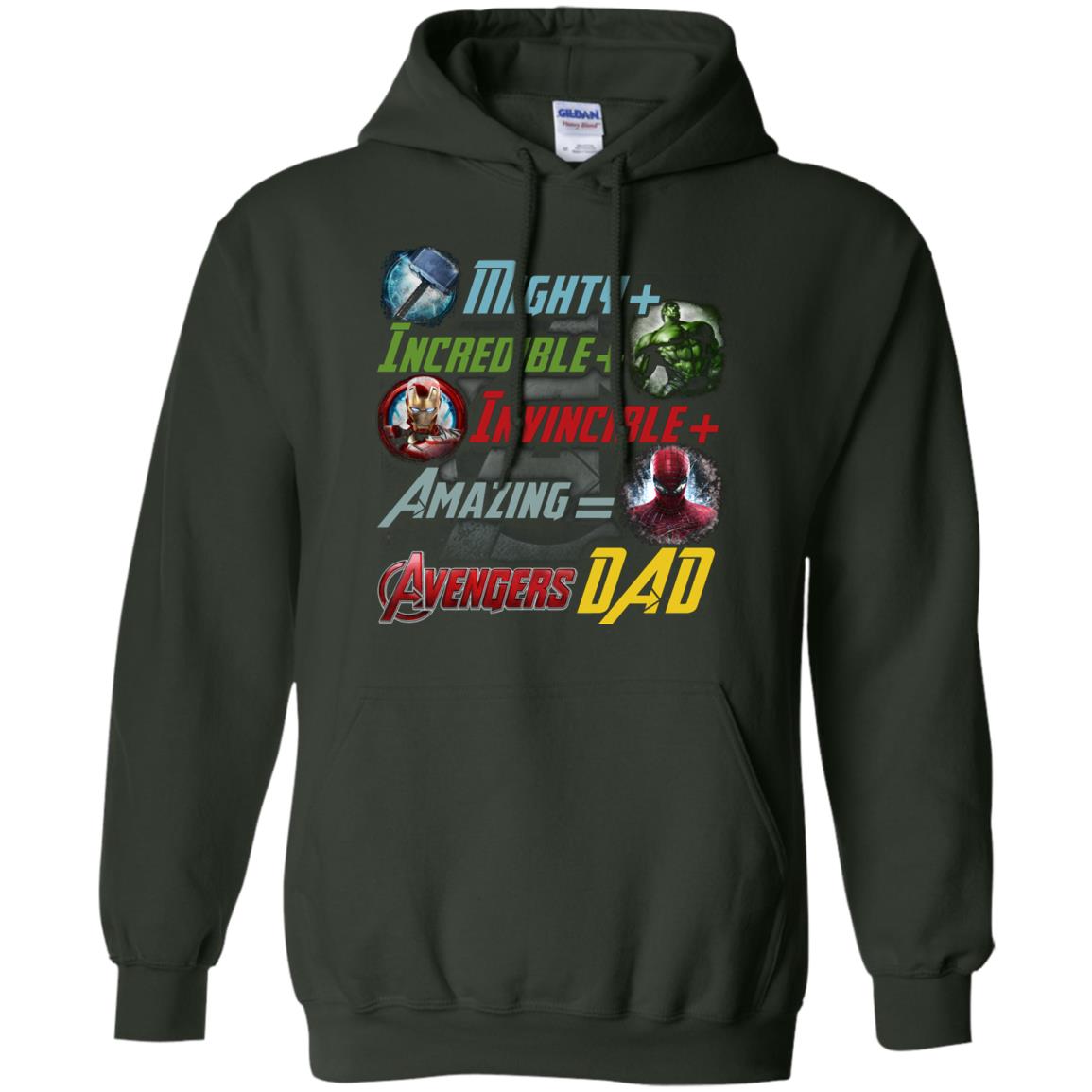 Mighty Incredible Invincible Amazing Dad Movie Fan T-shirt Forest Green