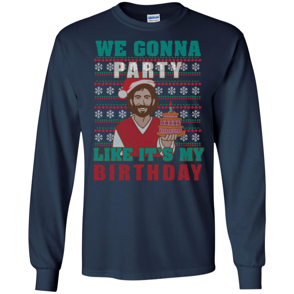 Brithday T-shirt We Gonna Party Like It's My Birthday Navy