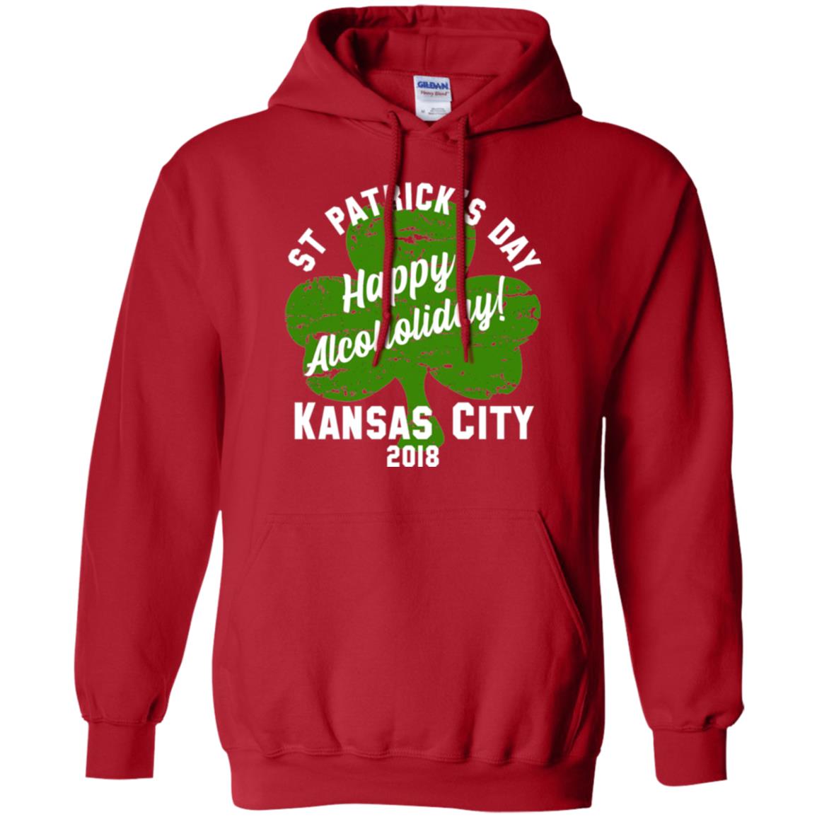Kansas City 2018 Shamrock St Paddys Green Tshirt St. Patricks Day Red
