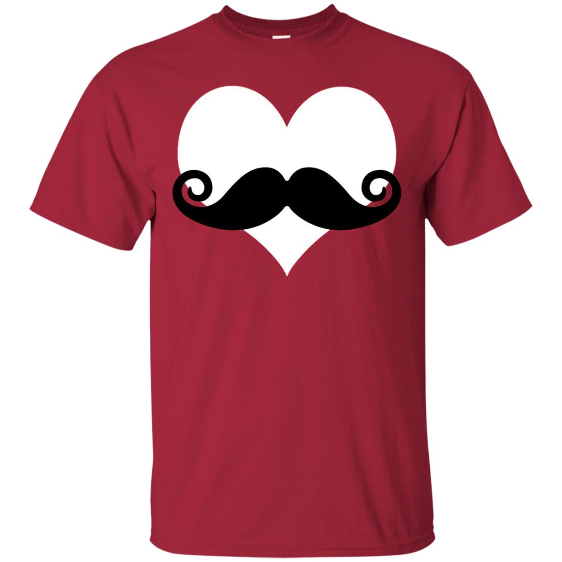 Mustache Heart Valentines Day T-shirt Cardinal