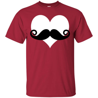 Mustache Heart Valentines Day T-shirt Cardinal