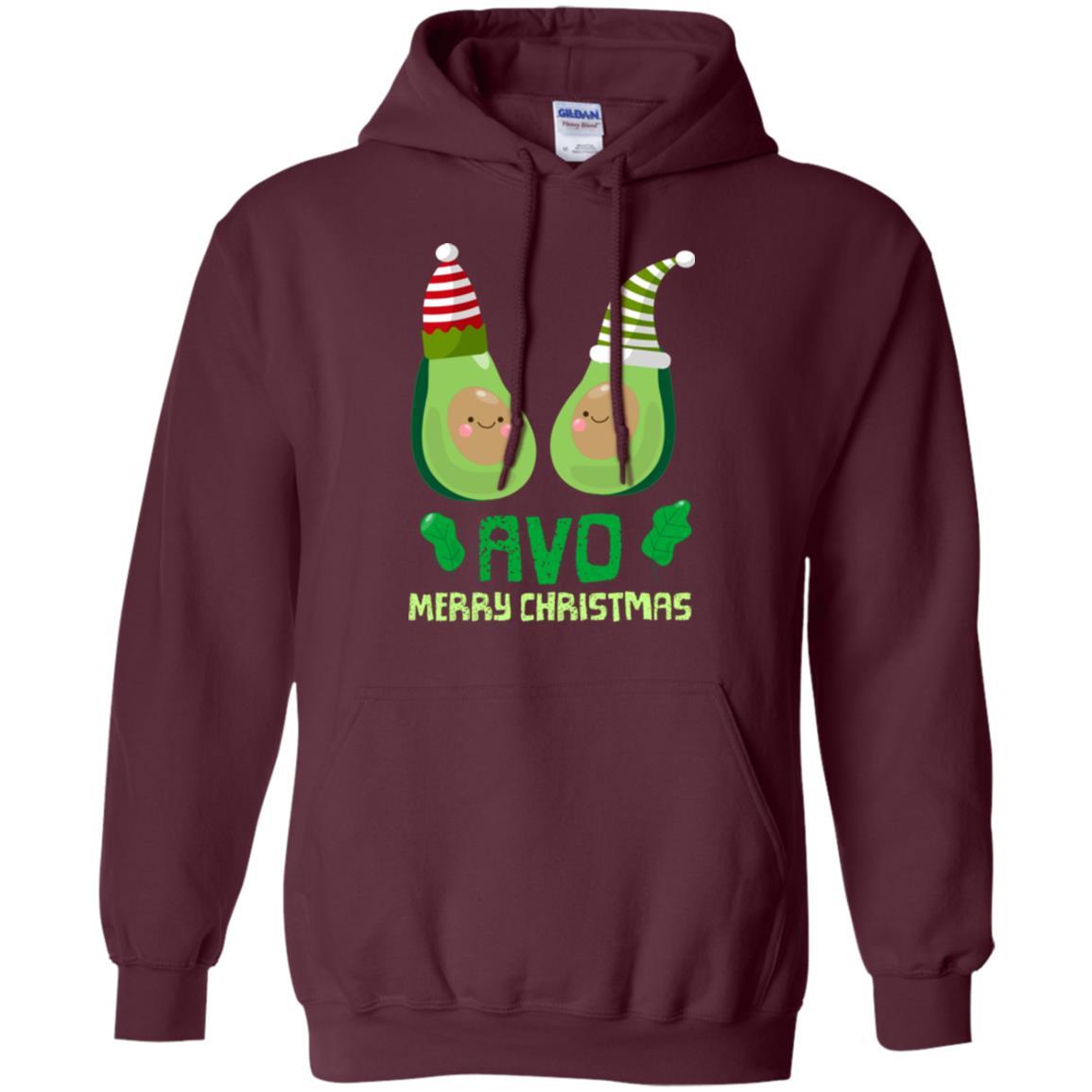 Avocado Merry Christmas T-shirt Maroon