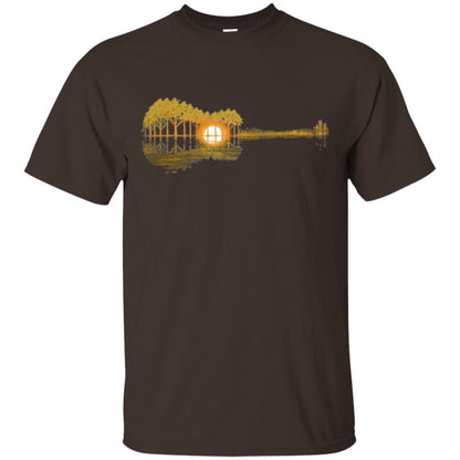 Guitar Lovers T-shirt Guitar Lake Shadow Dark Chocolate
