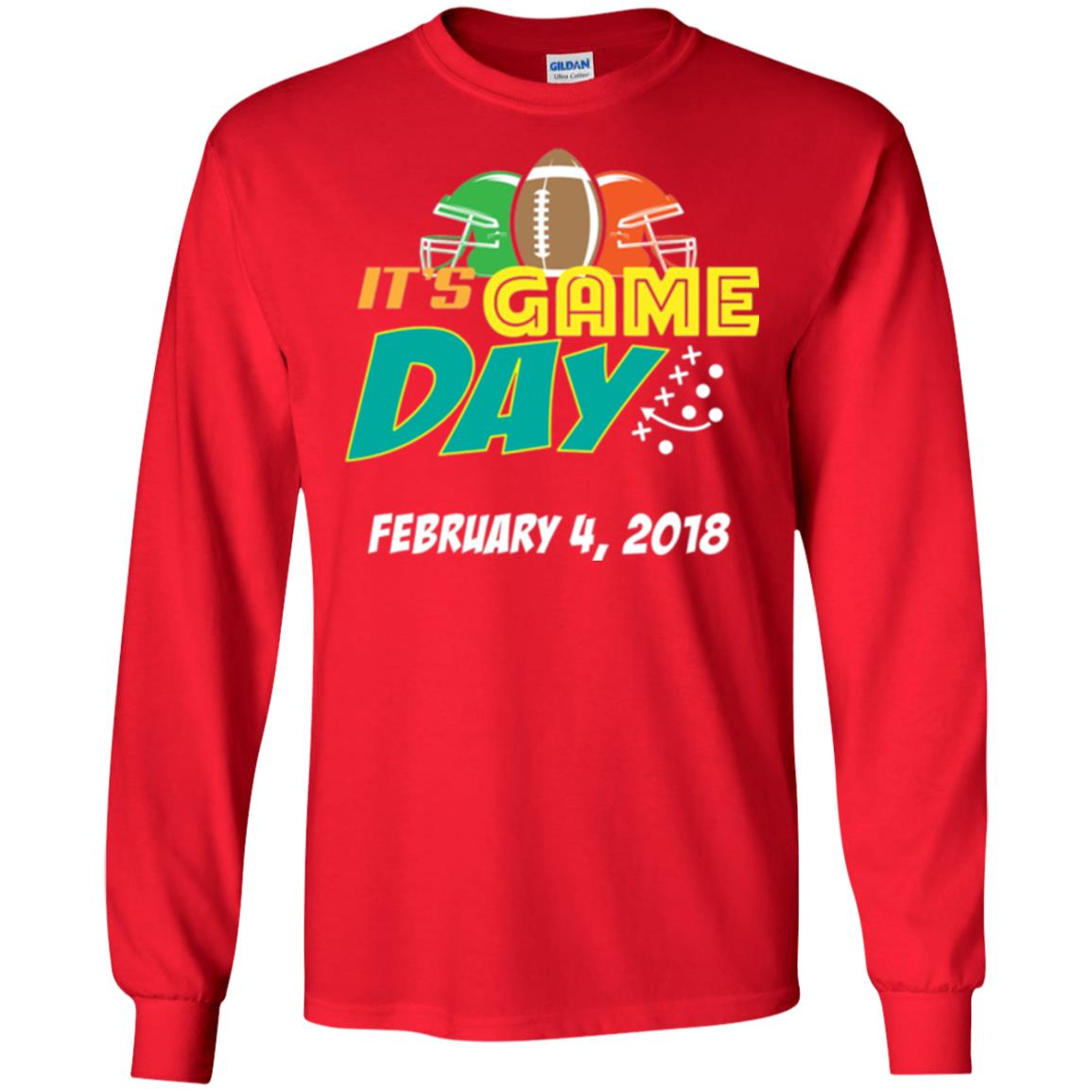 Football Lover T-shirt It_s Game Day February 4 2018 T-shirt Red