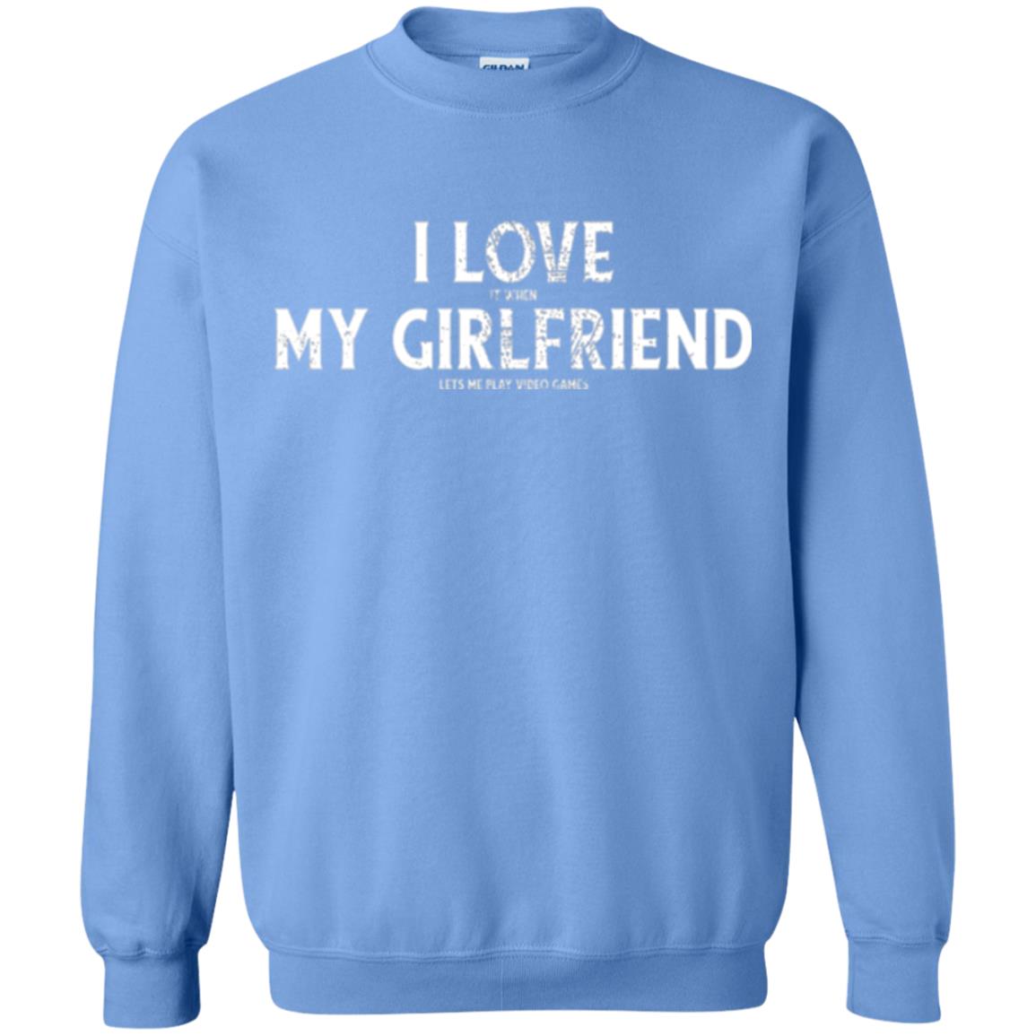 Funny Gamer T-shirt I Love My Girlfriend Lets Me Play Video Games Carolina Blue