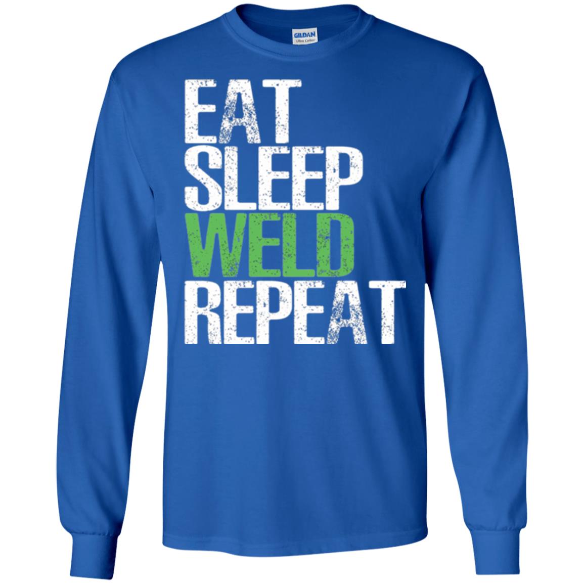 Welding T-shirt Eat Sleep Weld Repeat Royal