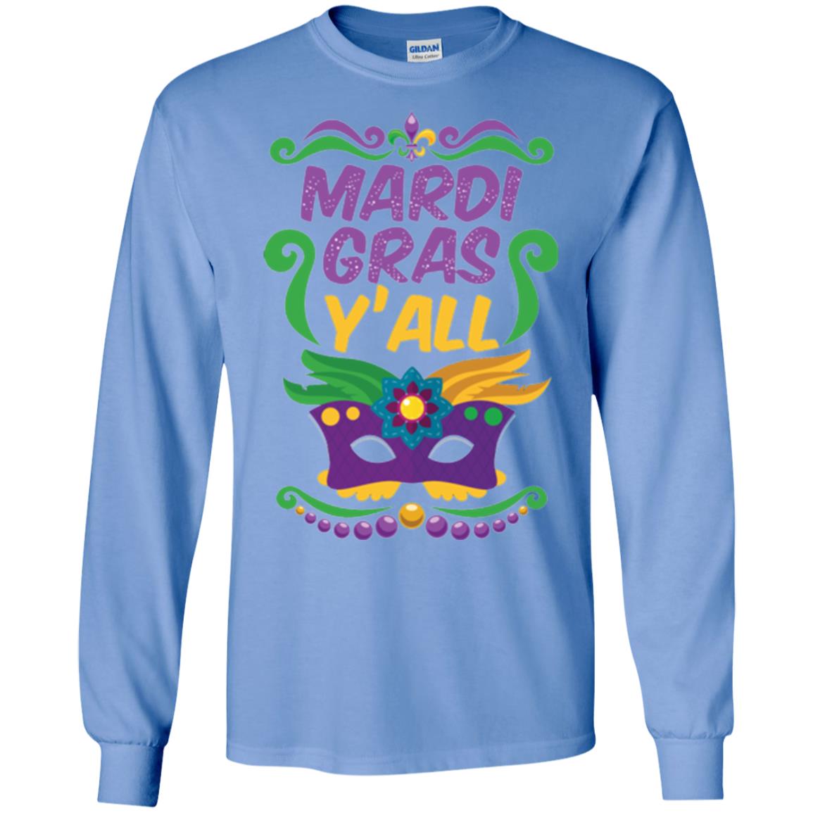 Mardi Gras T Shirt Mardi Gras Y_all T-shirt Carolina Blue