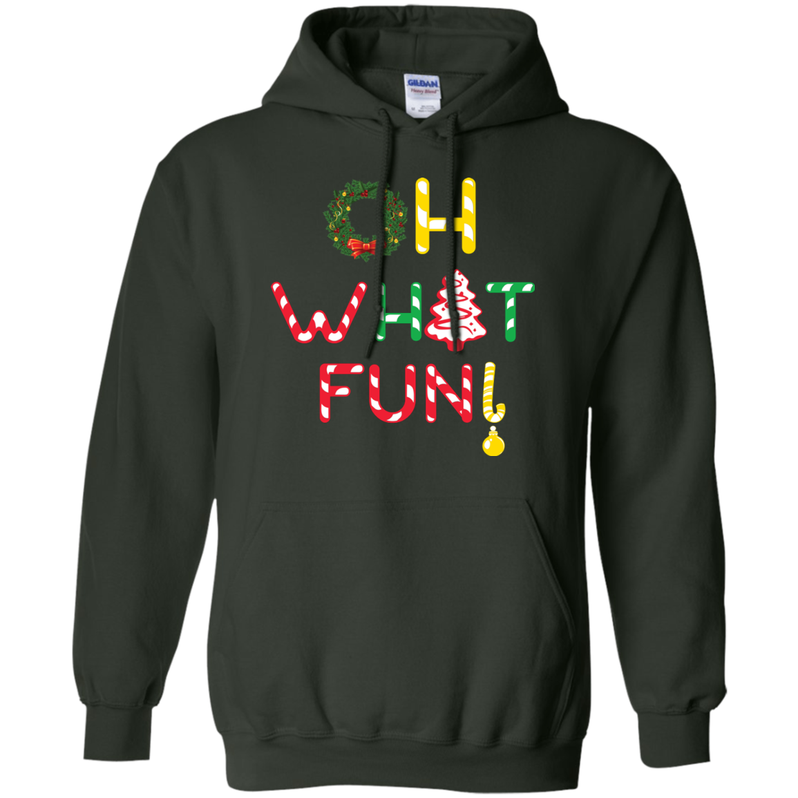 Christmas T-shirt Oh What Fun Forest Green