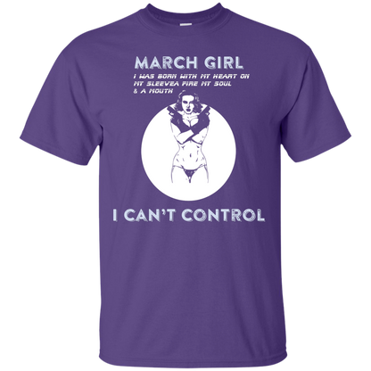 March Girl I Was Born With My Heart T-shirt Purple