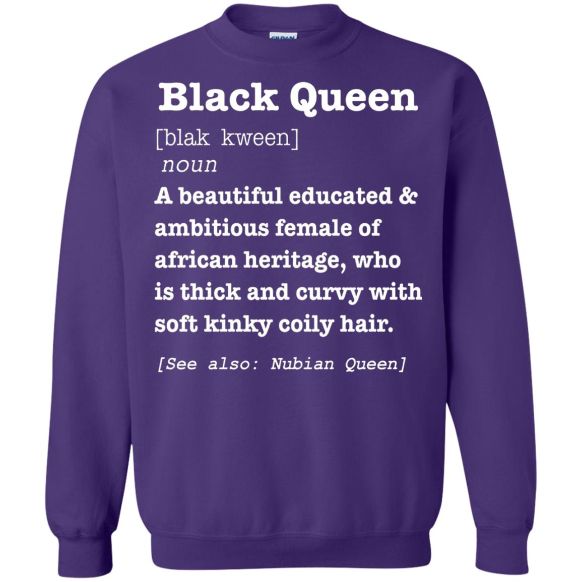 African Pride Melanin Educated T-shirt Black Queen Definition Purple