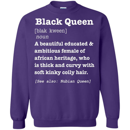 African Pride Melanin Educated T-shirt Black Queen Definition Purple