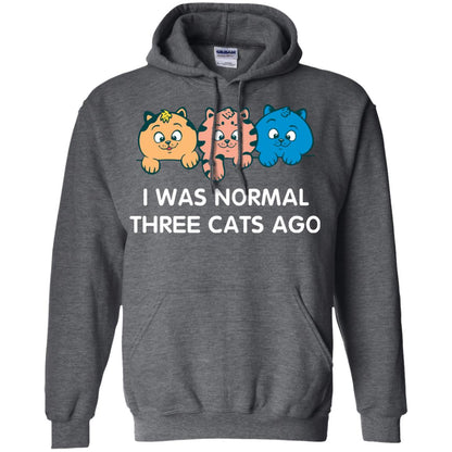 Cat Lover T-shirt I Was Normal Three Cats Ago Dark Heather
