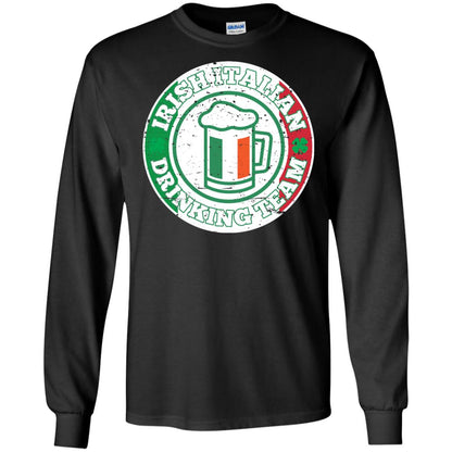 Irish Italian Drinking Team Italy Flag St Patrick_s Day T-shirt Black