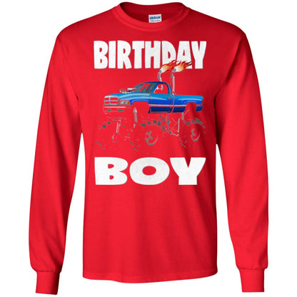 Monster Truck T-shirt Birthday Boy Vintage Red