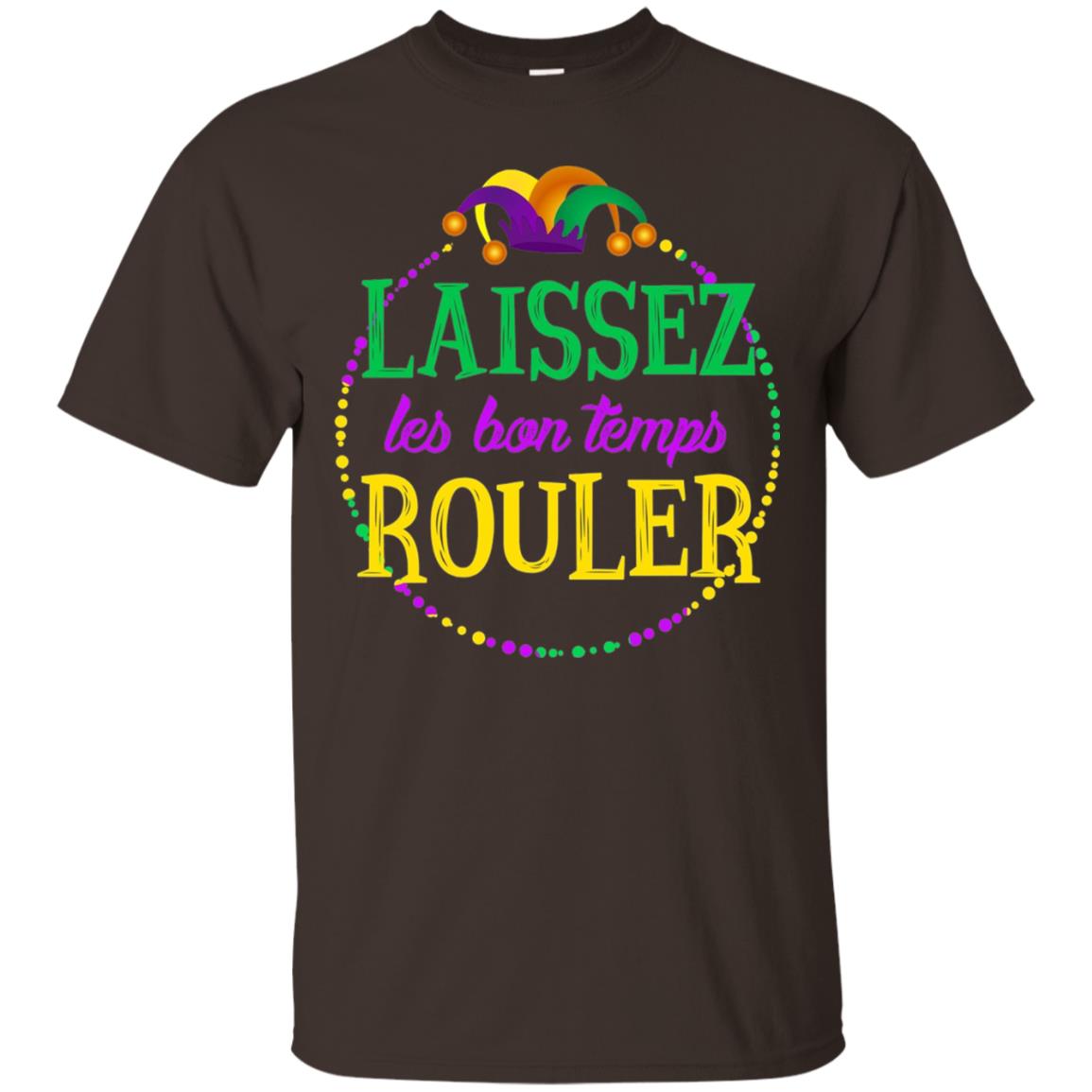 Laissez Les Bon Temps Rouler Mardi Gras T-shirt Dark Chocolate