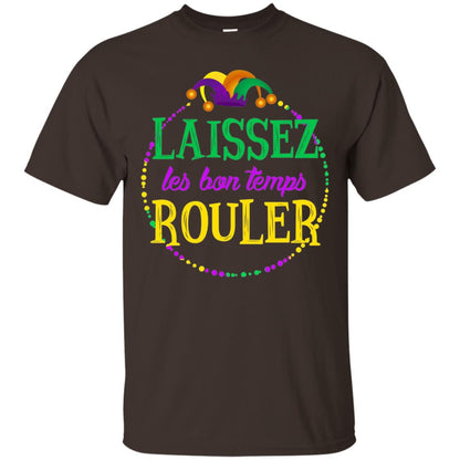 Laissez Les Bon Temps Rouler Mardi Gras T-shirt Dark Chocolate