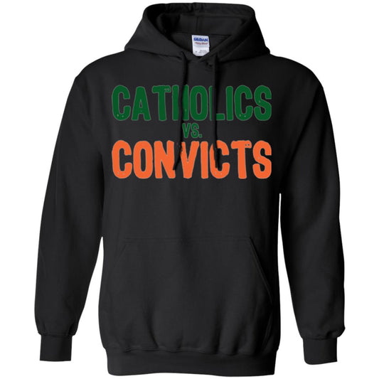 Football T-shirt Distressed Catholics Vs. Convicts 1988 Classic Black