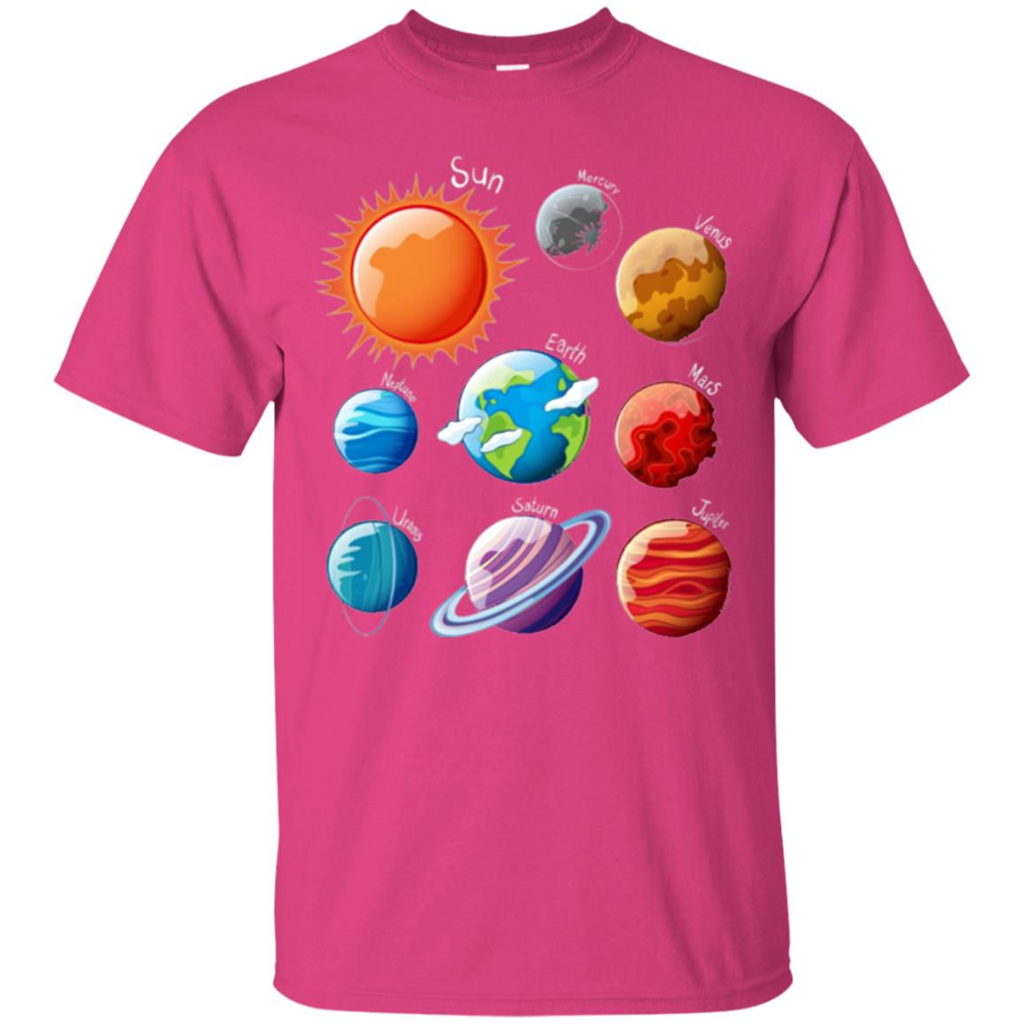 Solar System Planets T-shirt Heliconia