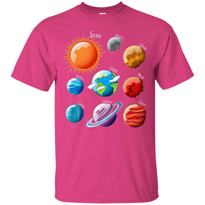 Solar System Planets T-shirt Heliconia