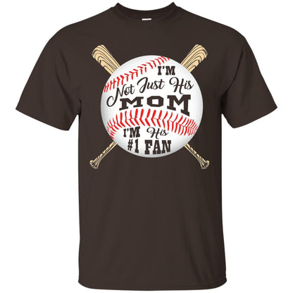 Baseball Mom Shirt Im Not Just His Mom Fan Dark Chocolate