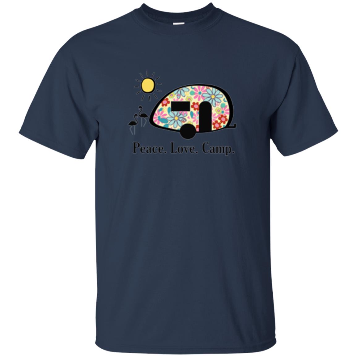 Camping Lover T-shirt Peace Love Camp Navy