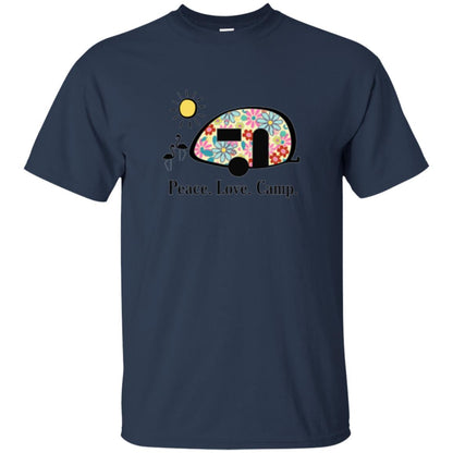 Camping Lover T-shirt Peace Love Camp Navy