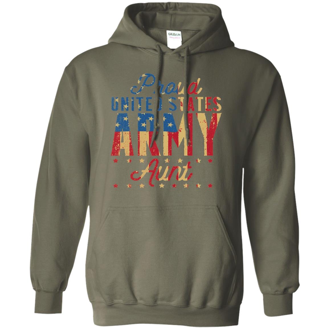 Proud United States Army Aunt Us Shirt Military Green