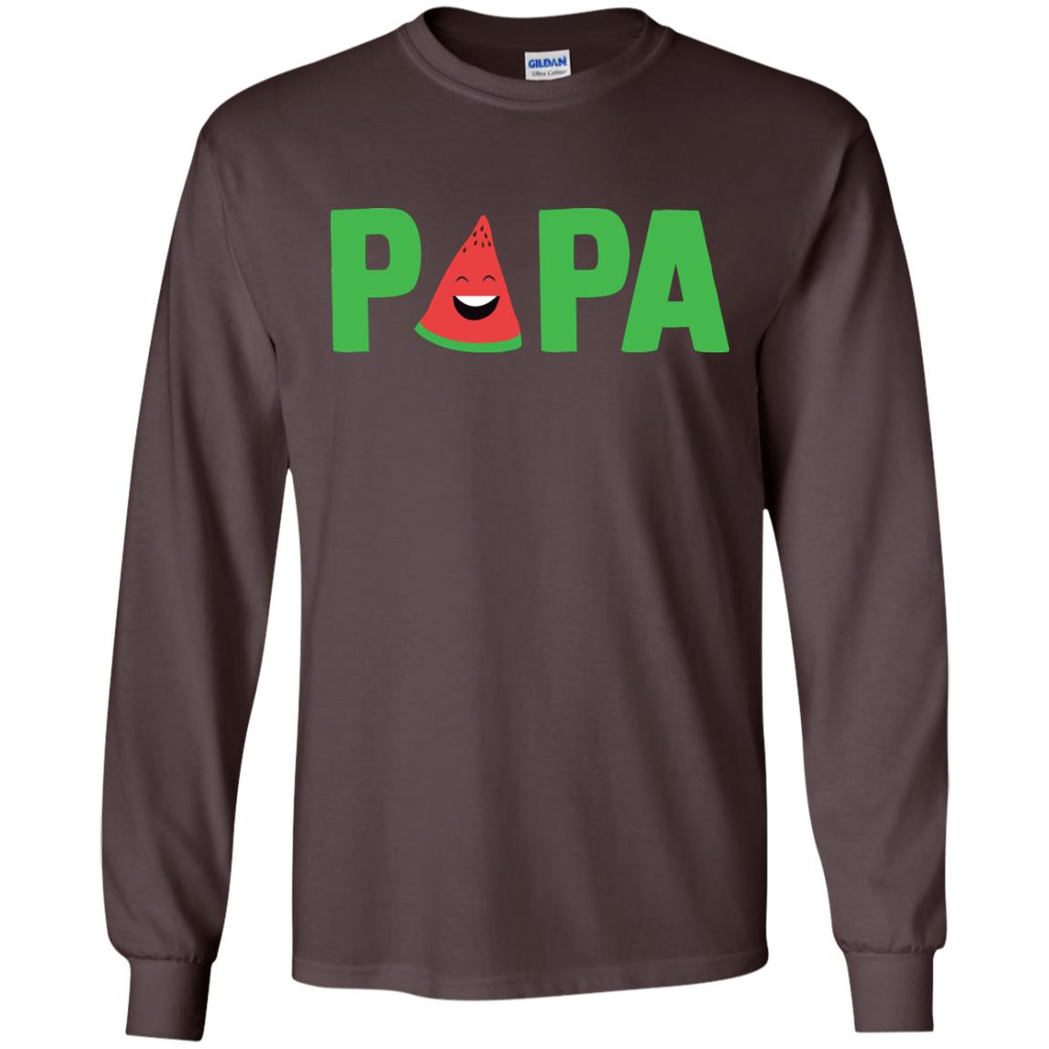 Papa Watermelon Funny Summer Melon Fruit Shirt For Mens Dark Chocolate