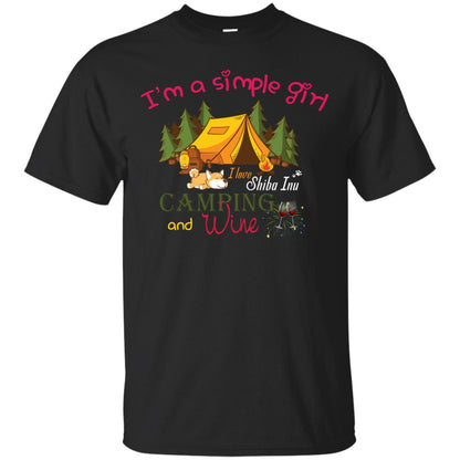 I’m A Simple Girl I Love Shiba Inu Camping And Wine Shirt Black