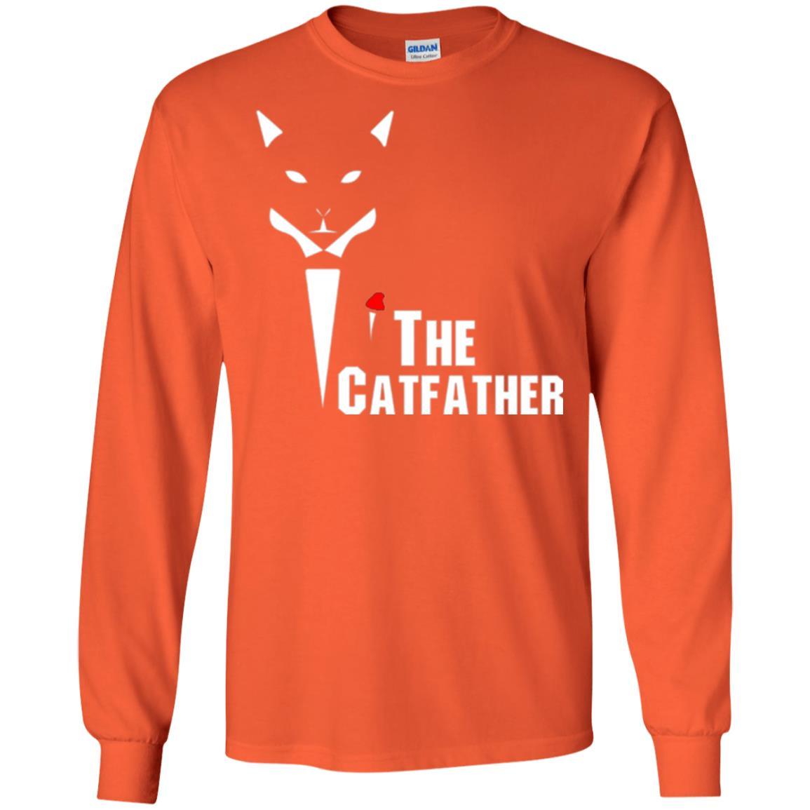 Cat Dad Lover T-shirt The Catfather T-shirt Orange