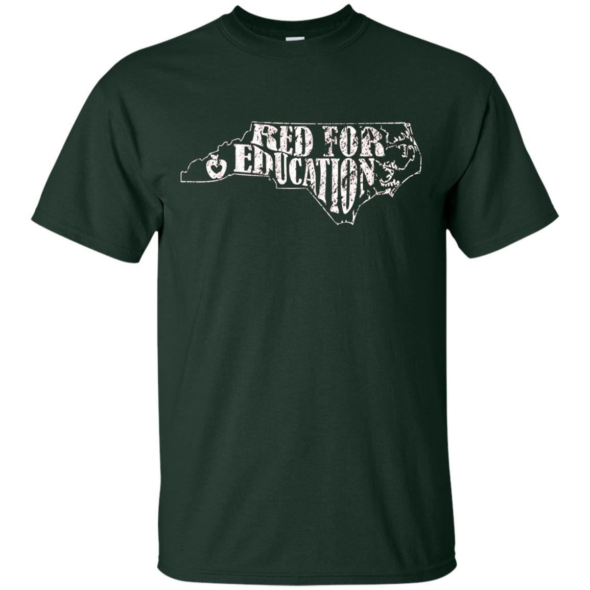 Distressed North Carolina Nc Red For Educator Shirt Forest