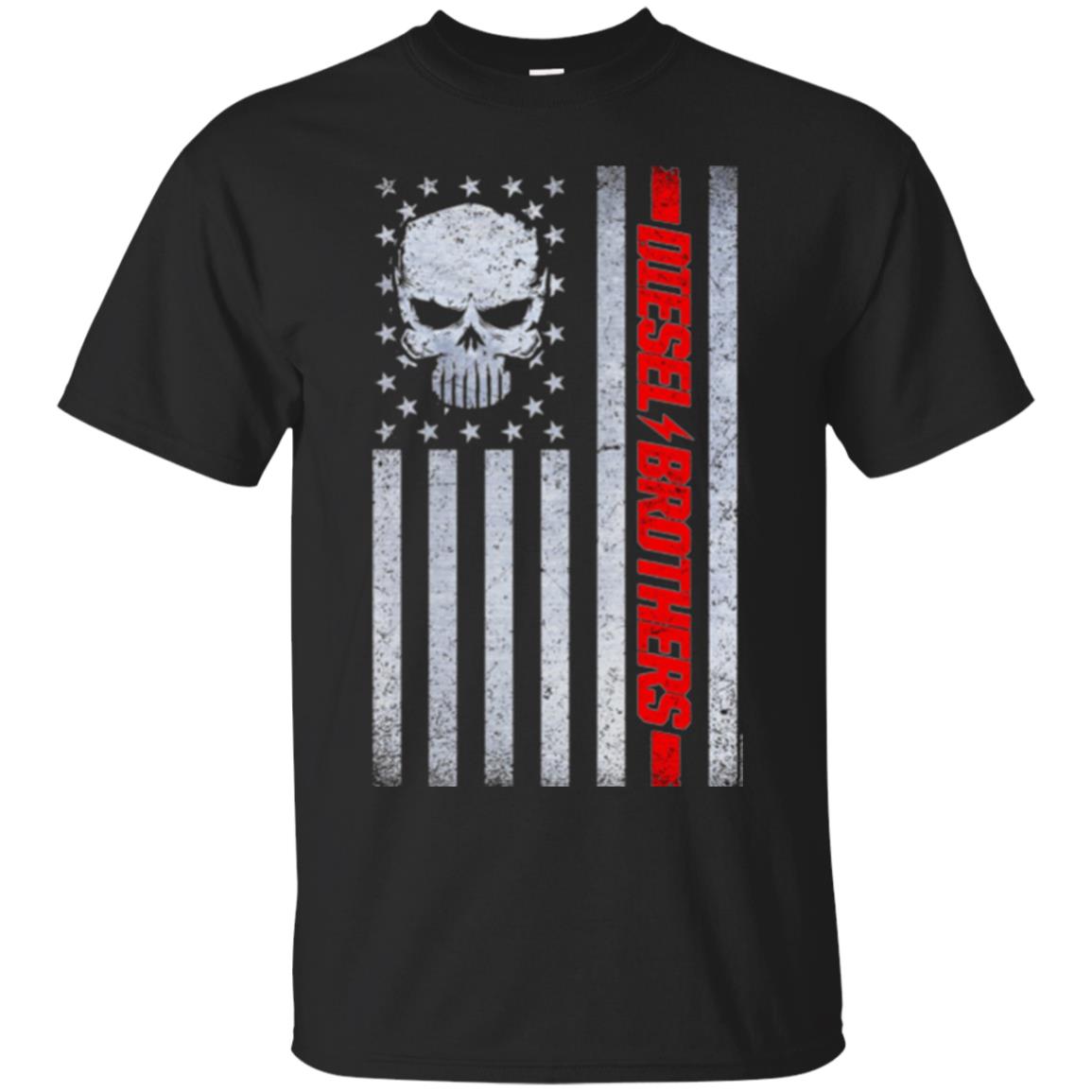 Skull T-shirt Diesel Brothers Grungy American Flag Black