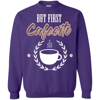 But First Cafecito Coffee Gift Shirt For Mens Or Womens Purple