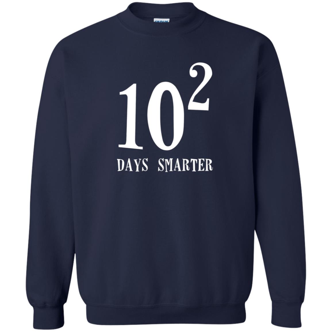 Funny Math 100th Day T-shirt 10 Squared Is 100 Days Smarter Navy