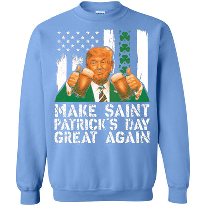Make St Patrick_s Day Great Again Funny Trump T-shirt Carolina Blue