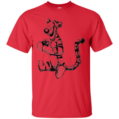 Movie T-shirt Tigger Sketch Red