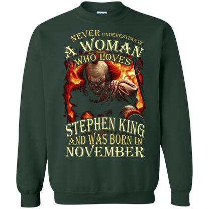 November T-shirt Never Underestimate A Woman Who Loves Stephen King