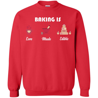 Baker T-shirt Baking Is Love Made Edible Red