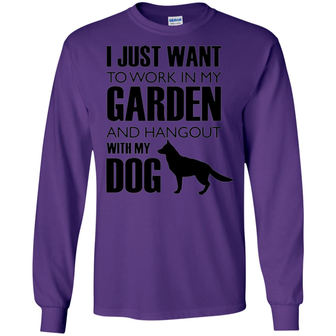 Dog Lovers T-shirt I Just Work In My Garden And Hangout With My Dog Purple