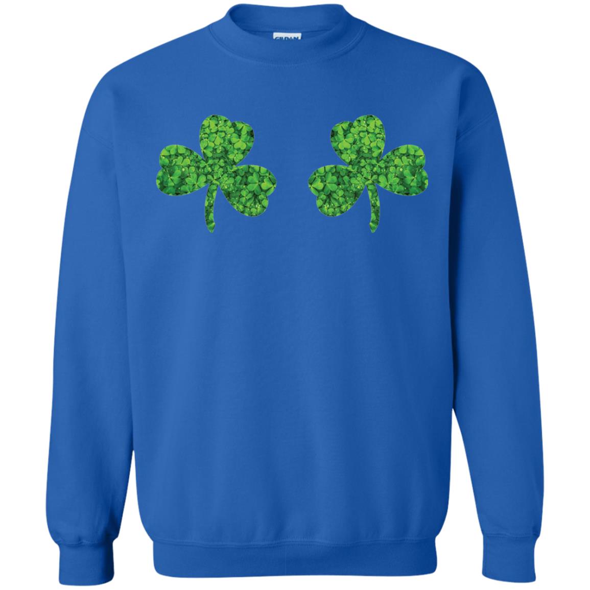 Shamrock Boobs Funny Saint Patrick_s Day T-shirt Royal