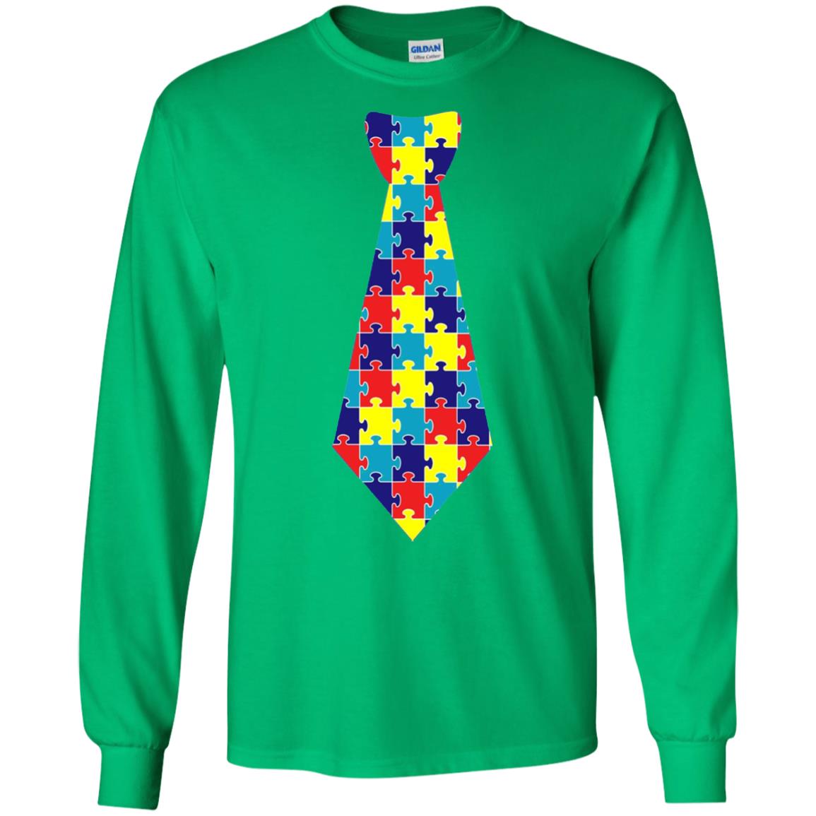 Autism Awareness T-shirt Puzzle Neck Tie 2018 Irish Green