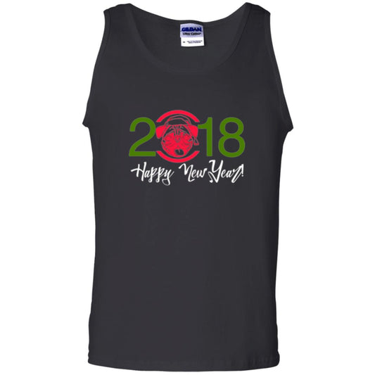 Dog Lovers T-shirt Happy New Year 2018 Black